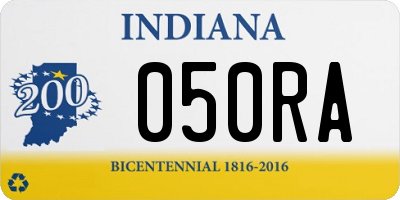 IN license plate 050RA