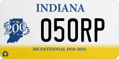 IN license plate 050RP