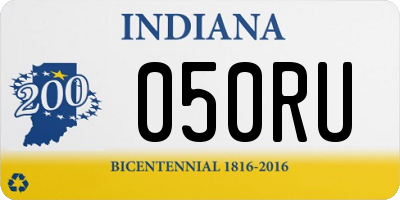 IN license plate 050RU