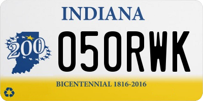 IN license plate 050RWK