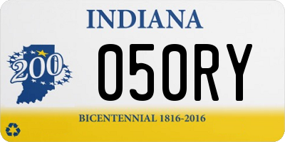 IN license plate 050RY