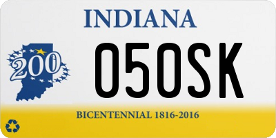 IN license plate 050SK