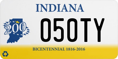 IN license plate 050TY