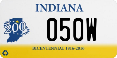 IN license plate 050W