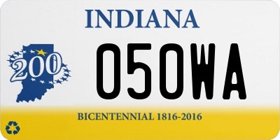 IN license plate 050WA