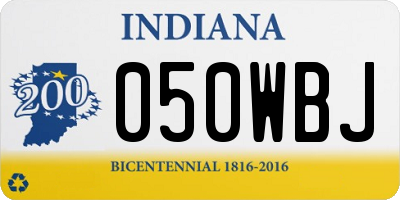 IN license plate 050WBJ