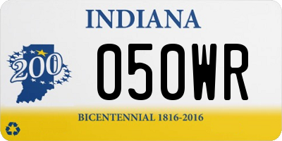 IN license plate 050WR