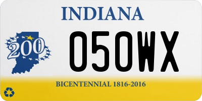 IN license plate 050WX