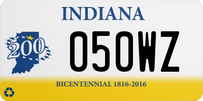 IN license plate 050WZ