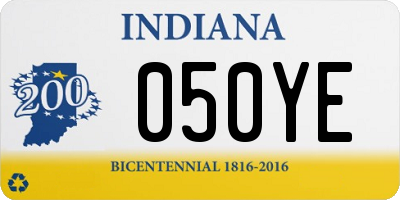 IN license plate 050YE