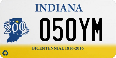 IN license plate 050YM