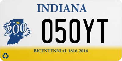 IN license plate 050YT