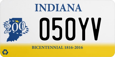 IN license plate 050YV