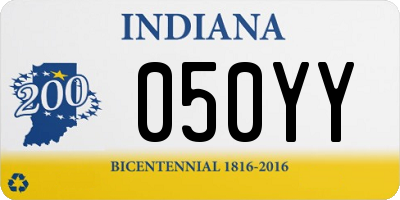 IN license plate 050YY