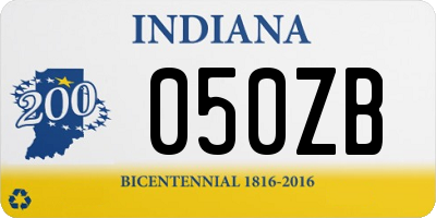 IN license plate 050ZB