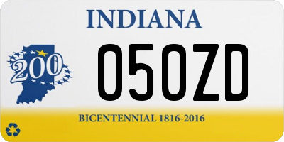 IN license plate 050ZD