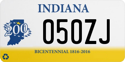 IN license plate 050ZJ