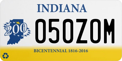 IN license plate 050ZOM