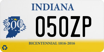 IN license plate 050ZP