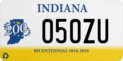 IN license plate 050ZU