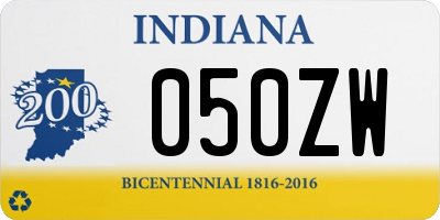 IN license plate 050ZW