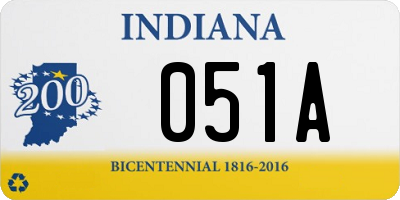 IN license plate 051A