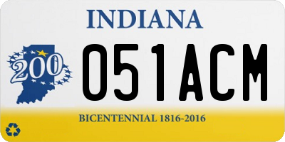 IN license plate 051ACM