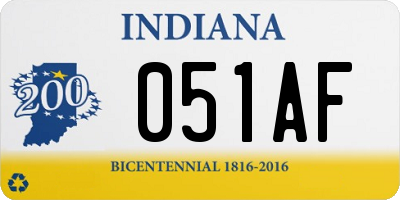 IN license plate 051AF