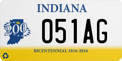 IN license plate 051AG