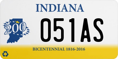 IN license plate 051AS