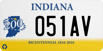 IN license plate 051AV