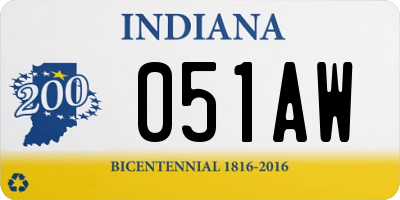 IN license plate 051AW