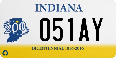 IN license plate 051AY