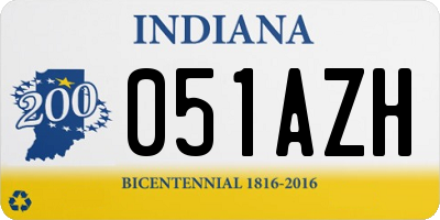 IN license plate 051AZH