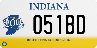 IN license plate 051BD