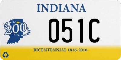 IN license plate 051C