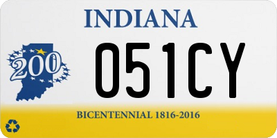 IN license plate 051CY