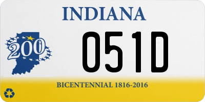 IN license plate 051D