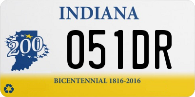 IN license plate 051DR