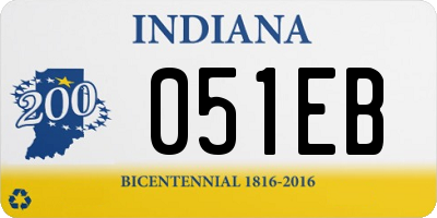 IN license plate 051EB