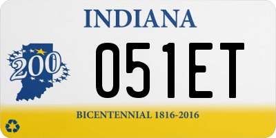 IN license plate 051ET