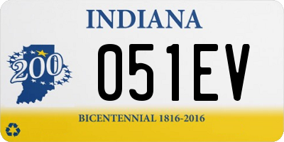 IN license plate 051EV