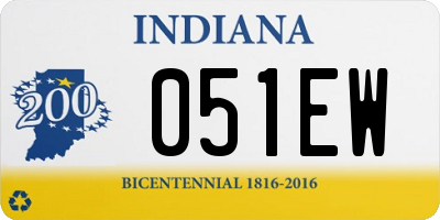 IN license plate 051EW