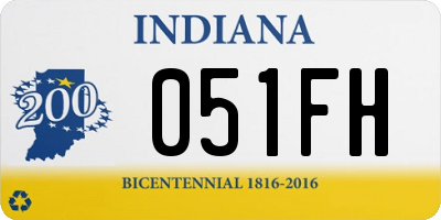 IN license plate 051FH