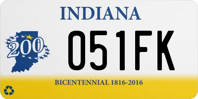 IN license plate 051FK