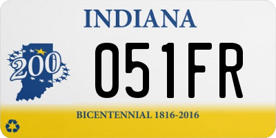 IN license plate 051FR