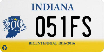 IN license plate 051FS