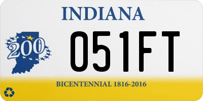 IN license plate 051FT