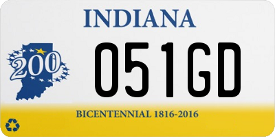 IN license plate 051GD