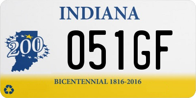 IN license plate 051GF